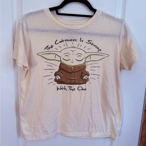 Star Wars Tops - Star Wars Cream Tee with Yoda Graphic